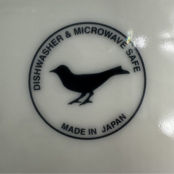 Anthropologie Dinner Plate Pig Squirrel Japan White Blue Decor Farmhouse Retired - Picture 5 of 10